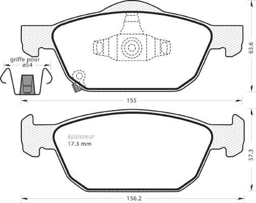 MGA 1156 - Комплект спирачно феродо, дискови спирачки vvparts.bg