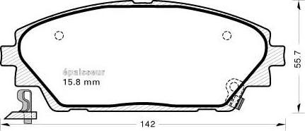 MGA 1168 - Комплект спирачно феродо, дискови спирачки vvparts.bg