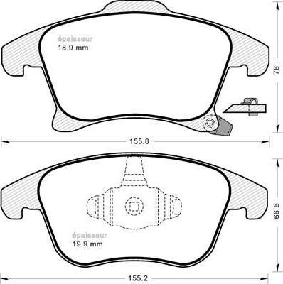 MGA 1187 - Комплект спирачно феродо, дискови спирачки vvparts.bg