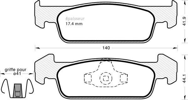 BOSCH 494697 - Комплект спирачно феродо, дискови спирачки vvparts.bg