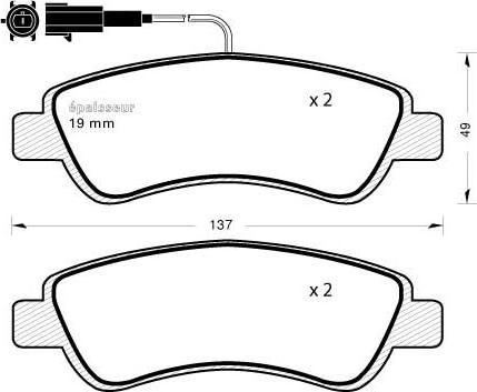 Triscan P1338302 - Комплект спирачно феродо, дискови спирачки vvparts.bg