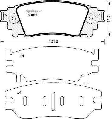 LPR 5P2094 - Комплект спирачно феродо, дискови спирачки vvparts.bg