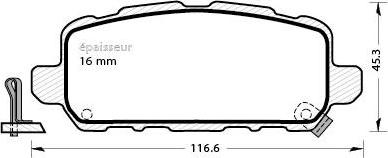 MGA 1352 - Комплект спирачно феродо, дискови спирачки vvparts.bg