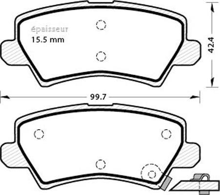 Mando MBF011394R - Комплект спирачно феродо, дискови спирачки vvparts.bg