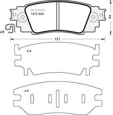 MGA 1296 - Комплект спирачно феродо, дискови спирачки vvparts.bg