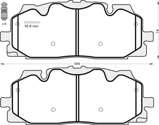 MGA 1243 - Комплект спирачно феродо, дискови спирачки vvparts.bg