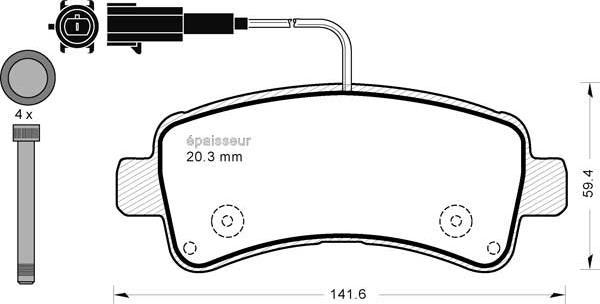 MGA 1252 - Комплект спирачно феродо, дискови спирачки vvparts.bg