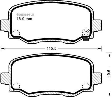 BOSCH 494930 - Комплект спирачно феродо, дискови спирачки vvparts.bg