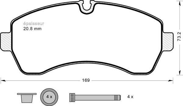 MGA 1211 - Комплект спирачно феродо, дискови спирачки vvparts.bg