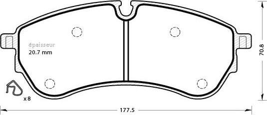 MGA 1288 - Комплект спирачно феродо, дискови спирачки vvparts.bg