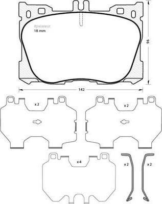 MGA 1283 - Комплект спирачно феродо, дискови спирачки vvparts.bg