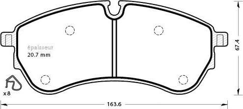 MGA 1287 - Комплект спирачно феродо, дискови спирачки vvparts.bg