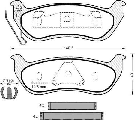 MGA 1270 - Комплект спирачно феродо, дискови спирачки vvparts.bg