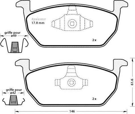 Remsa BPM1710.00 - Комплект спирачно феродо, дискови спирачки vvparts.bg