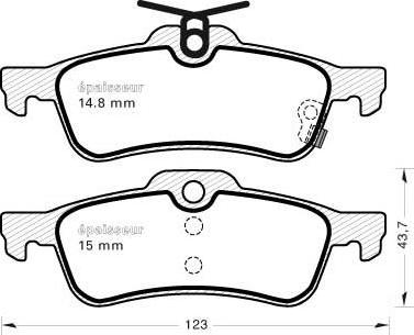 MGA 890 - Комплект спирачно феродо, дискови спирачки vvparts.bg