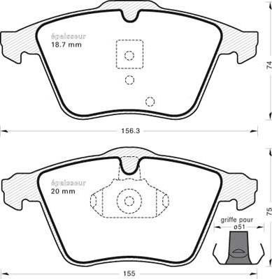 Ferodo HQF4094C - Комплект спирачно феродо, дискови спирачки vvparts.bg