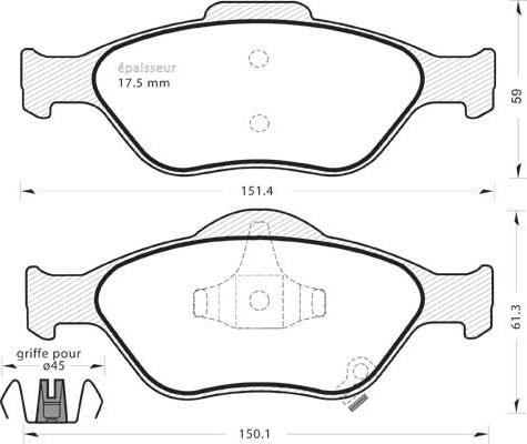 Ferodo FSL4310 - Комплект спирачно феродо, дискови спирачки vvparts.bg