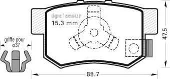 MGA 834 - Комплект спирачно феродо, дискови спирачки vvparts.bg