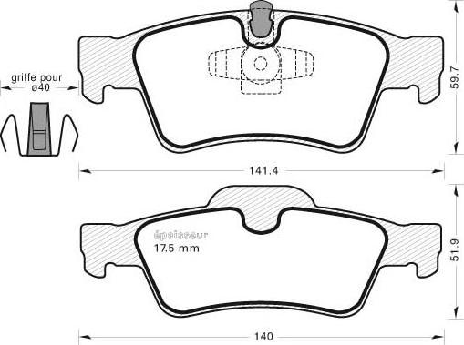 MGA 820 - Комплект спирачно феродо, дискови спирачки vvparts.bg