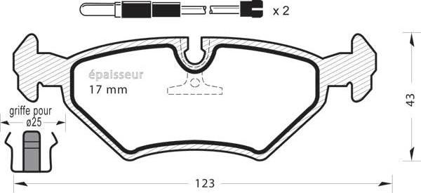 MGA 876 - Комплект спирачно феродо, дискови спирачки vvparts.bg