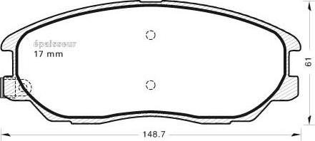 MGA 870 - Комплект спирачно феродо, дискови спирачки vvparts.bg