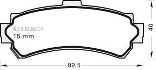 MGA 366 - Комплект спирачно феродо, дискови спирачки vvparts.bg