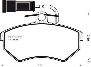 DJ Parts BP2905 - Комплект спирачно феродо, дискови спирачки vvparts.bg