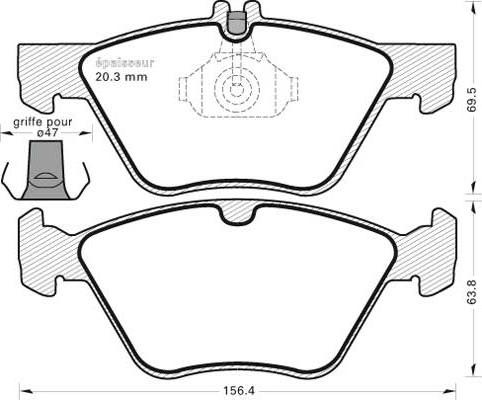 MGA 389 - Комплект спирачно феродо, дискови спирачки vvparts.bg