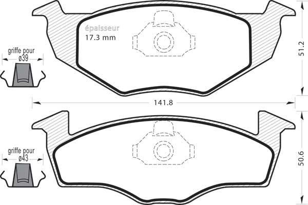 MGA 386 - Комплект спирачно феродо, дискови спирачки vvparts.bg