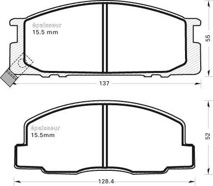 MGA 334 - Комплект спирачно феродо, дискови спирачки vvparts.bg