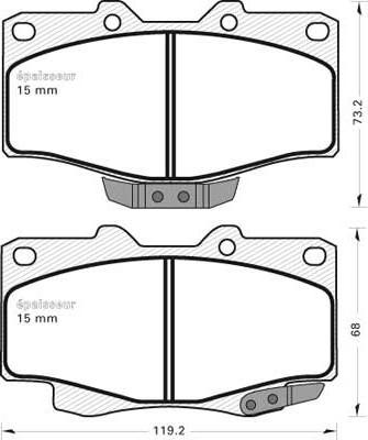 MGA 377 - Комплект спирачно феродо, дискови спирачки vvparts.bg