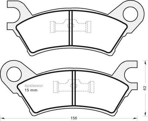 BENDIX 572372 - Комплект спирачно феродо, дискови спирачки vvparts.bg