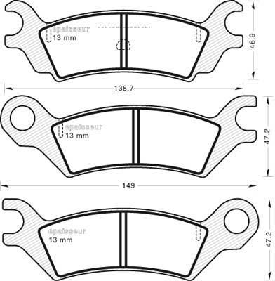 SBS 1501223208 - Комплект спирачно феродо, дискови спирачки vvparts.bg