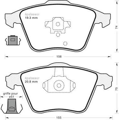 MGA 799 - Комплект спирачно феродо, дискови спирачки vvparts.bg