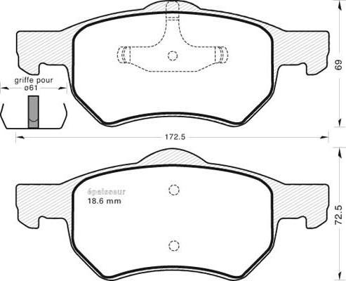 Magneti Marelli T1381MM - Комплект спирачно феродо, дискови спирачки vvparts.bg