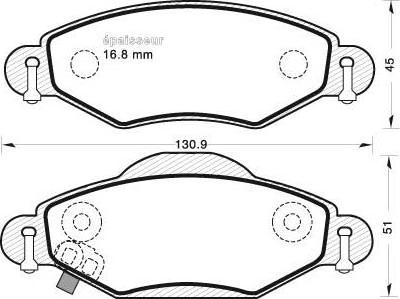 Triscan 40P83053 - Комплект спирачно феродо, дискови спирачки vvparts.bg