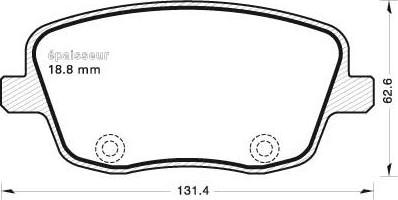 MGA 717 - Комплект спирачно феродо, дискови спирачки vvparts.bg