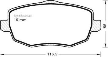 MGA 736 - Комплект спирачно феродо, дискови спирачки vvparts.bg