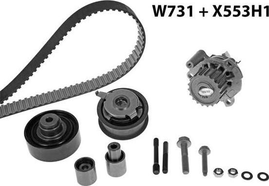 MGA 731K2 - Водна помпа+ к-кт ангренажен ремък vvparts.bg