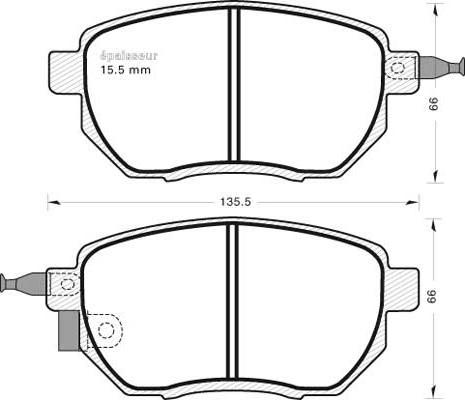 BENDIX DB1516 - Комплект спирачно феродо, дискови спирачки vvparts.bg