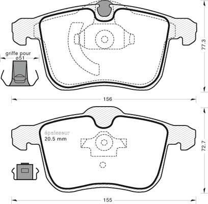 Akebono AN-4480KE - Комплект спирачно феродо, дискови спирачки vvparts.bg