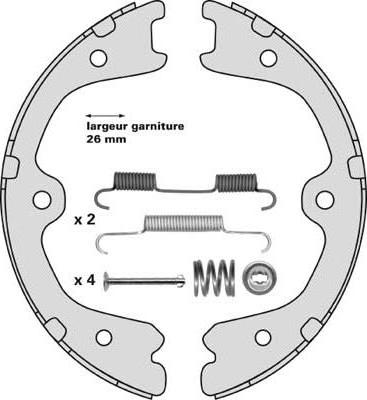 MGA M892R - Комплект спирачна челюст, ръчна спирачка vvparts.bg