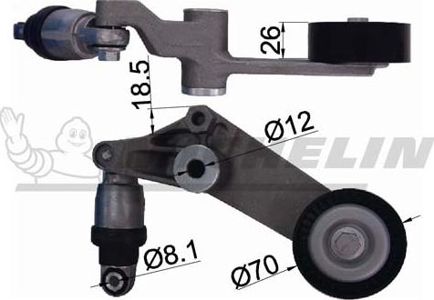 MICHELIN EngineParts SMAMP06304 - Ремъчен обтегач, пистов ремък vvparts.bg