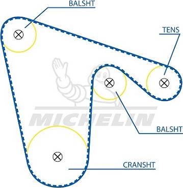 MICHELIN EngineParts SMATB0411 - Ангренажен ремък vvparts.bg