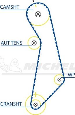 MICHELIN EngineParts SMATB0042 - Ангренажен ремък vvparts.bg