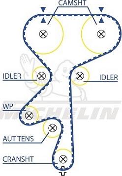 MICHELIN EngineParts SMATB0081 - Ангренажен ремък vvparts.bg