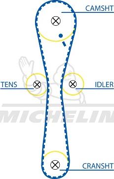 MICHELIN EngineParts SMATB0160 - Ангренажен ремък vvparts.bg