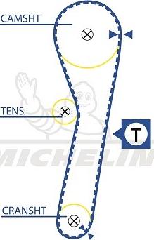 MICHELIN EngineParts SMATB0345 - Ангренажен ремък vvparts.bg