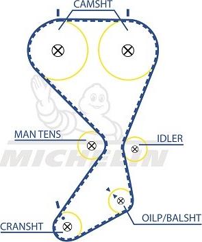 MICHELIN EngineParts SMATB0306 - Ангренажен ремък vvparts.bg