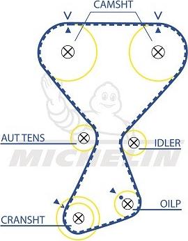 MICHELIN EngineParts SMATB0253 - Ангренажен ремък vvparts.bg